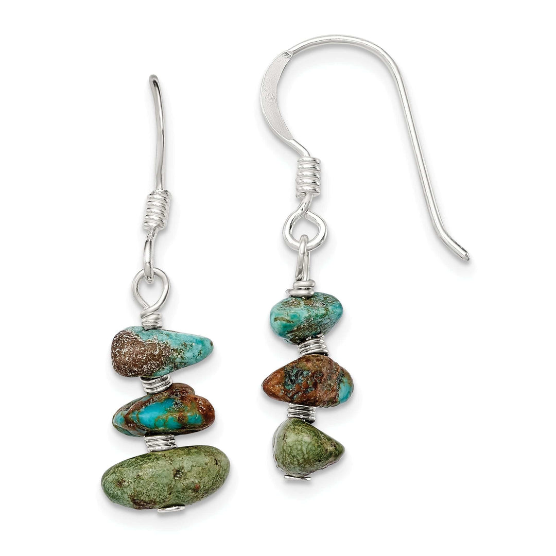 Lovely Rita's Earrings Sterling Silver Turquoise Chip Dangle Earrings