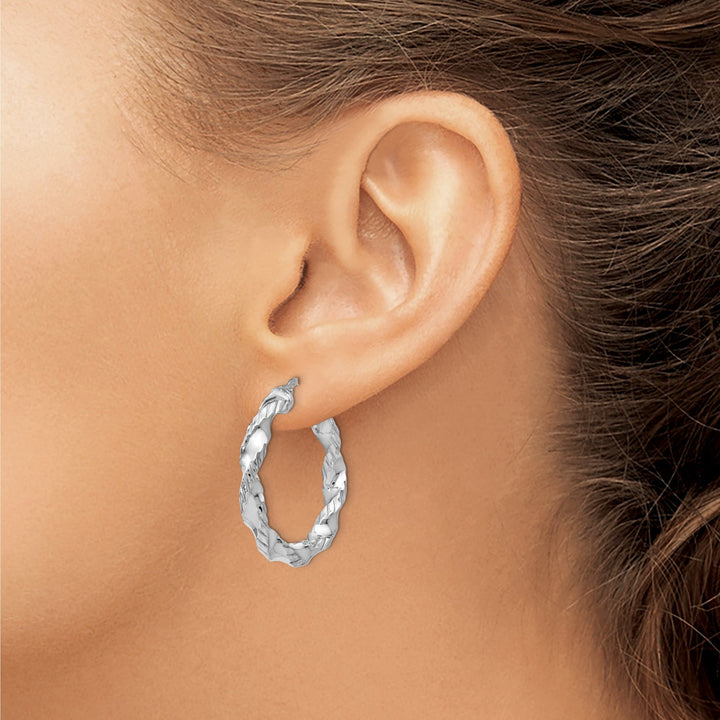 Lovely Rita's Earrings Sterling Silver Twisted Hinged Hoop Earrings