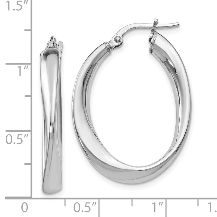 Lovely Rita's Earrings Sterling Silver Twisted Oval Hoop Earrings