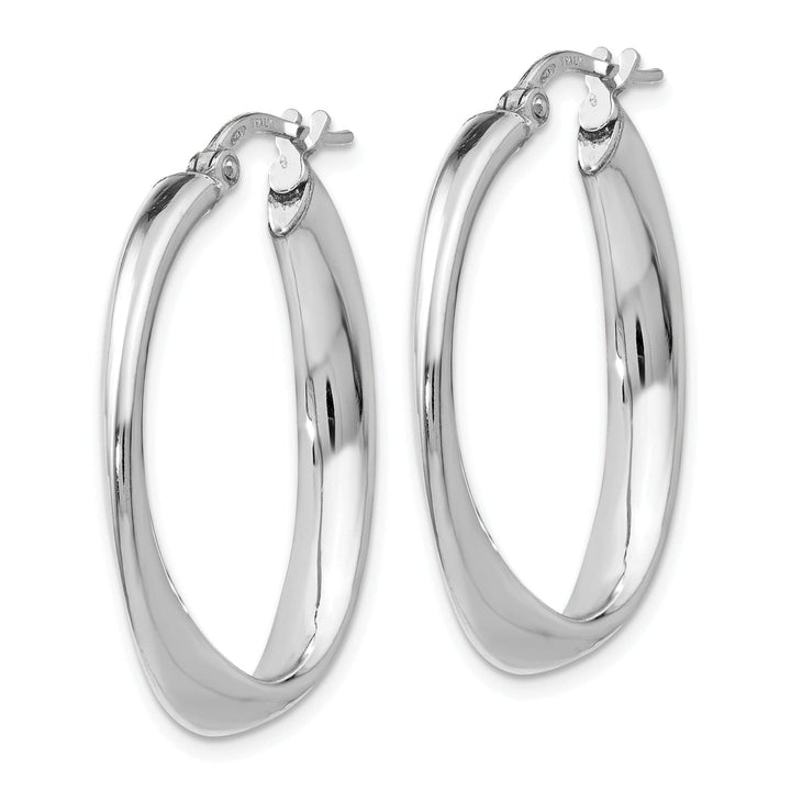 Lovely Rita's Earrings Sterling Silver Twisted Oval Hoop Earrings