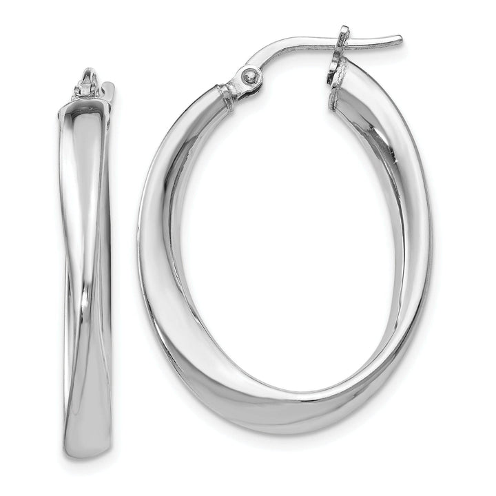 Lovely Rita's Earrings Sterling Silver Twisted Oval Hoop Earrings