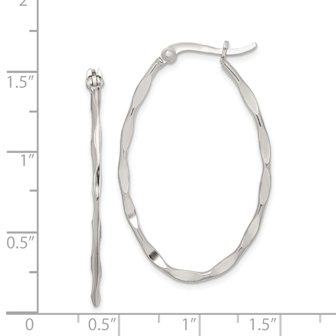 Lovely Rita's Earrings Sterling Silver Twisted Oval Hoop Earrings