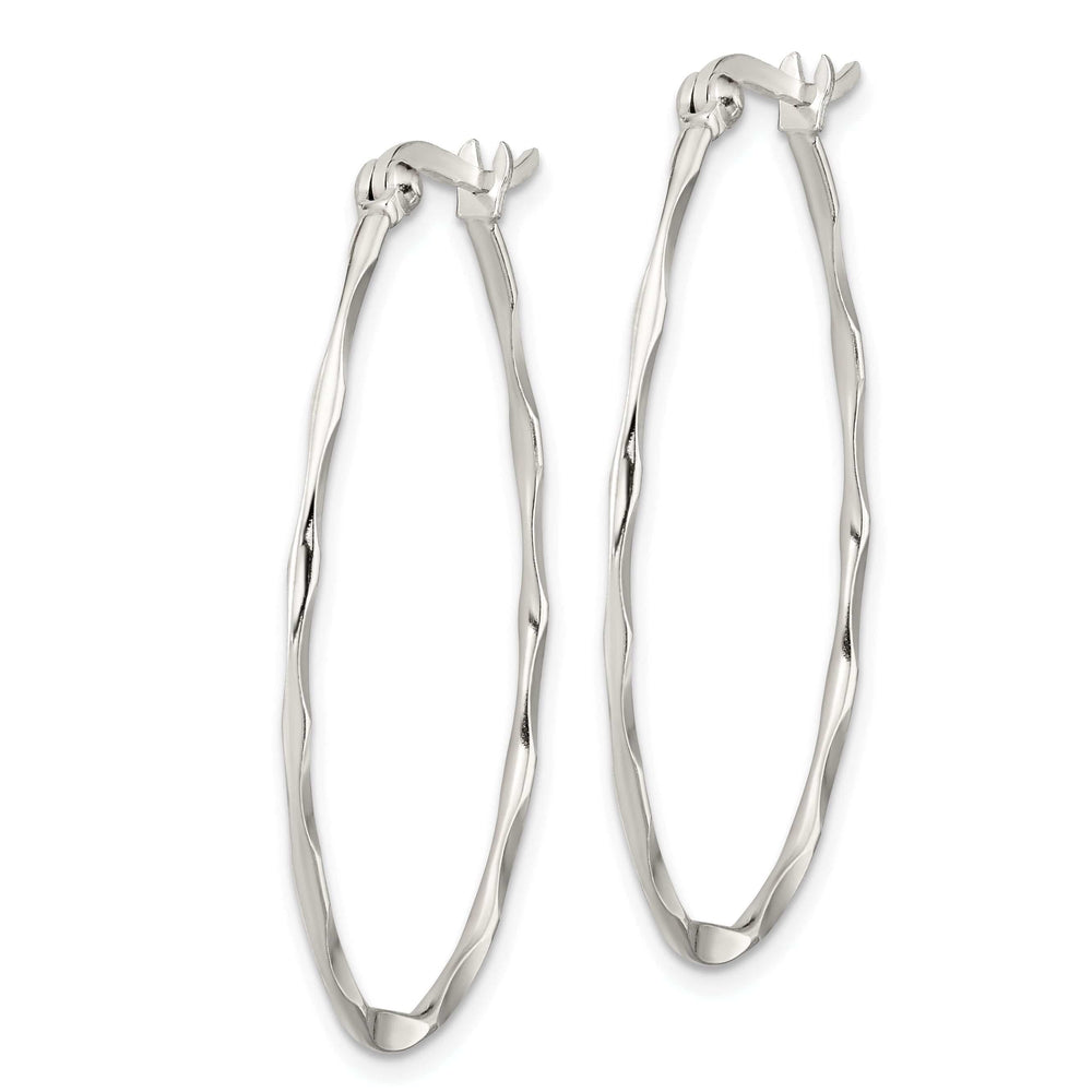 Lovely Rita's Earrings Sterling Silver Twisted Oval Hoop Earrings