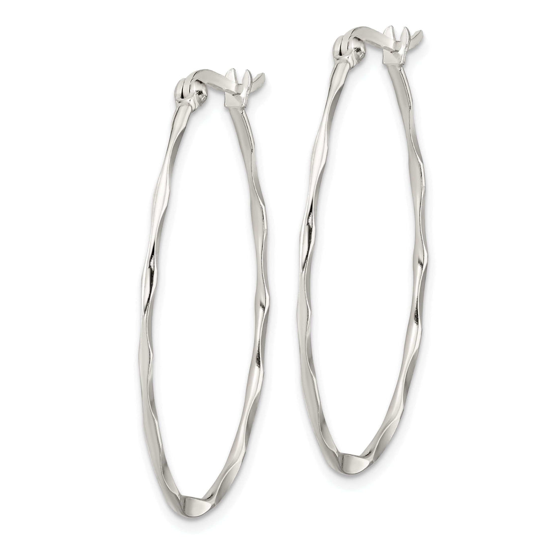 Lovely Rita's Earrings Sterling Silver Twisted Oval Hoop Earrings