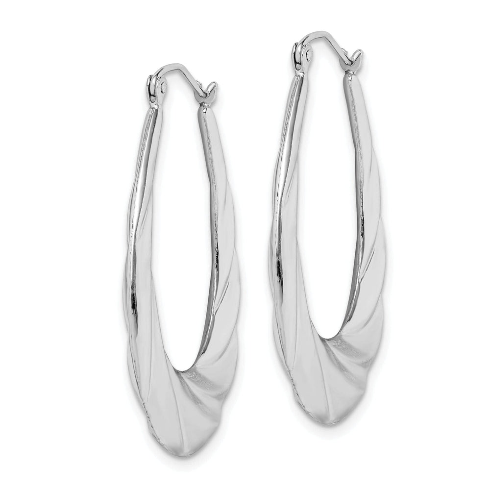 Lovely Rita's Earrings Sterling Silver Twisted Scalloped Hoop Earrings
