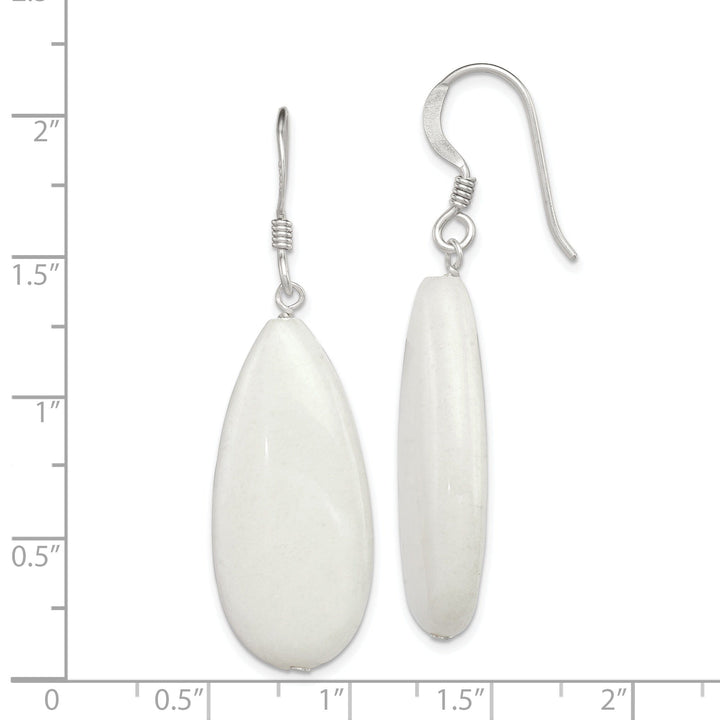 Lovely Rita's Earrings Sterling Silver White Jade Dangle Earrings