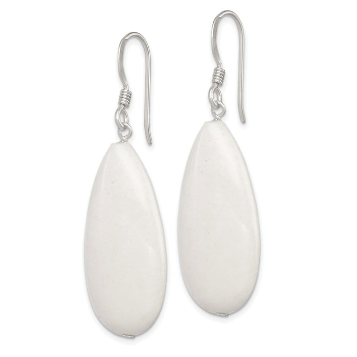 Lovely Rita's Earrings Sterling Silver White Jade Dangle Earrings