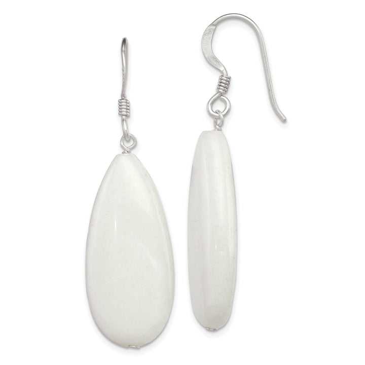 Lovely Rita's Earrings Sterling Silver White Jade Dangle Earrings