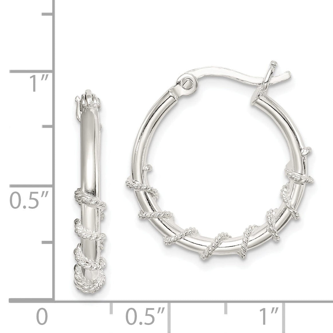 Lovely Rita's Earrings Sterling Silver Wrapped Hoop Earrings
