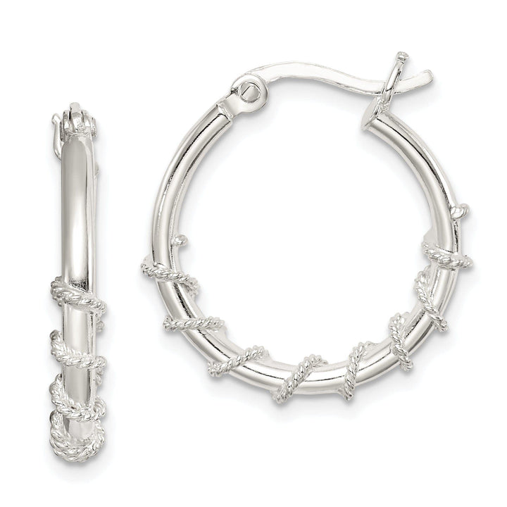 Lovely Rita's Earrings Sterling Silver Wrapped Hoop Earrings