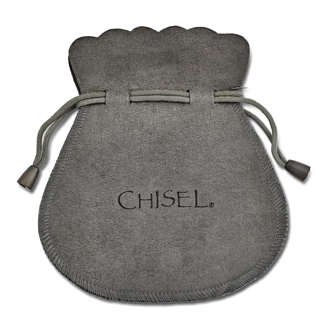 Chisel Earrings Titanium cubic zirconia hing hoop Earrings