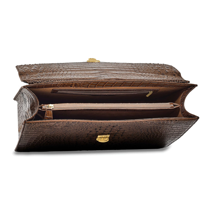 Lovely Rita's Handbags, Totes & Wallets Top Grain Leather Croc Brown Briefcase Messenger Bag