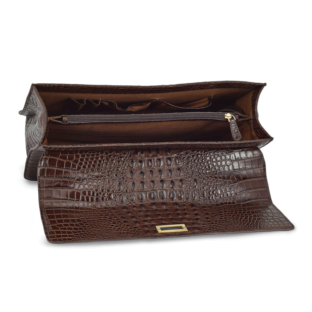 Lovely Rita's Handbags, Totes & Wallets Top Grain Leather Croc Brown Briefcase Messenger Bag
