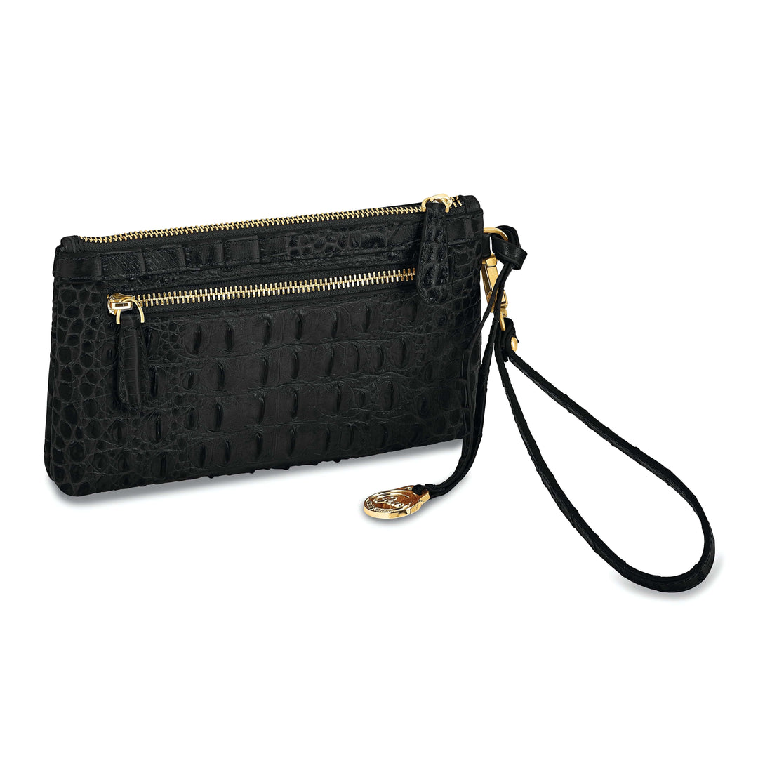 Lovely Rita's Handbags, Totes & Wallets Top Grain Leather Croc Texture Black Clutch Crossbody Bag