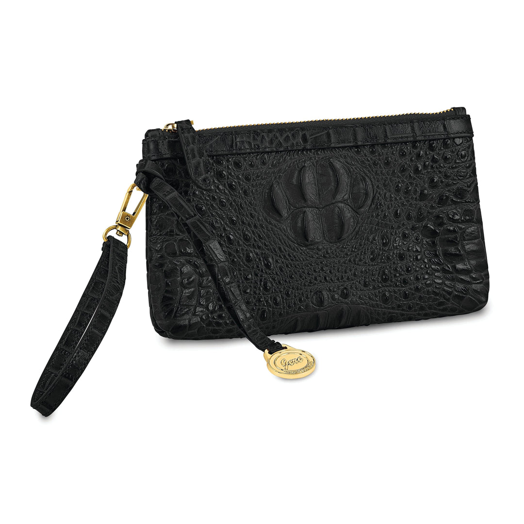 Lovely Rita's Handbags, Totes & Wallets Top Grain Leather Croc Texture Black Clutch Crossbody Bag