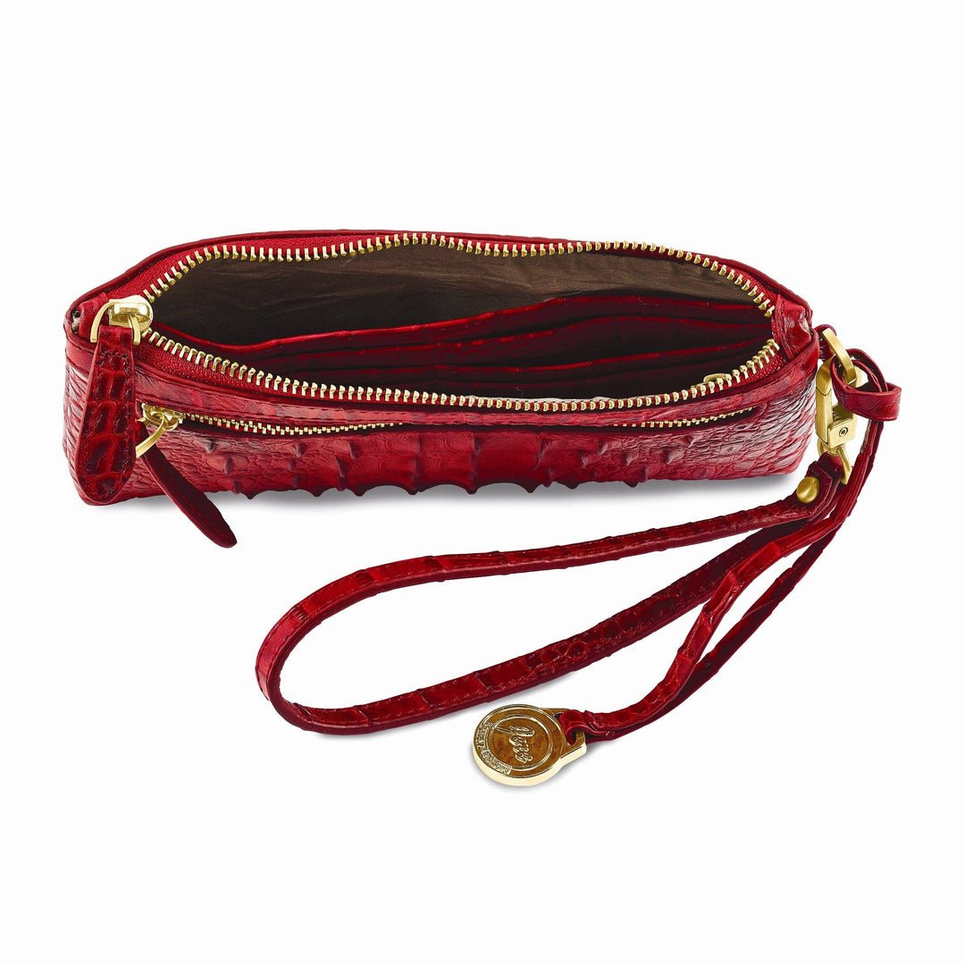 Lovely Rita's Handbags, Totes & Wallets Top Grain Red Leather Croc Texture Bag