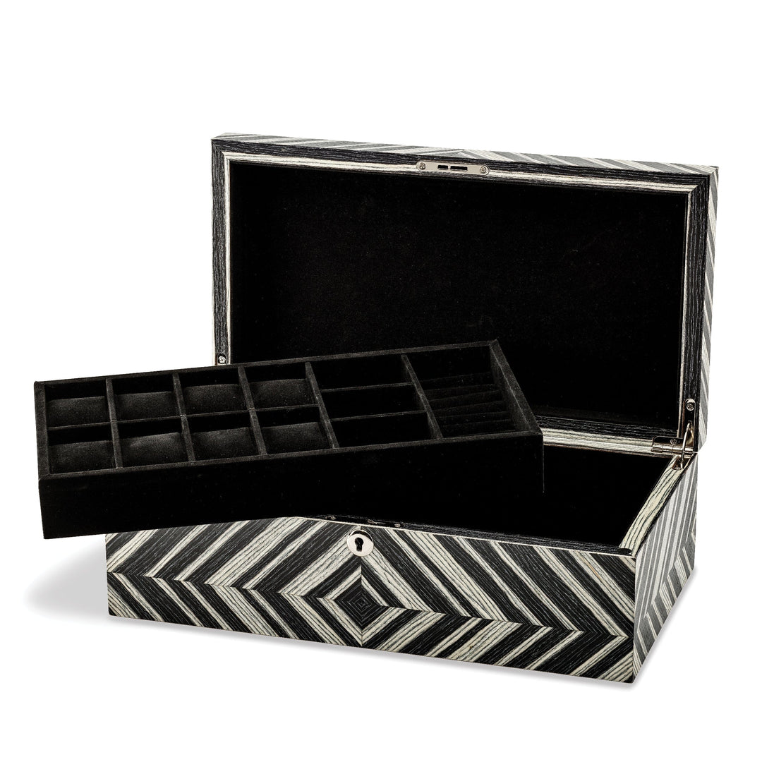 Lovely Rita's Jewelry Box Brazilian Walnut Veneer Locking Jewelry Box