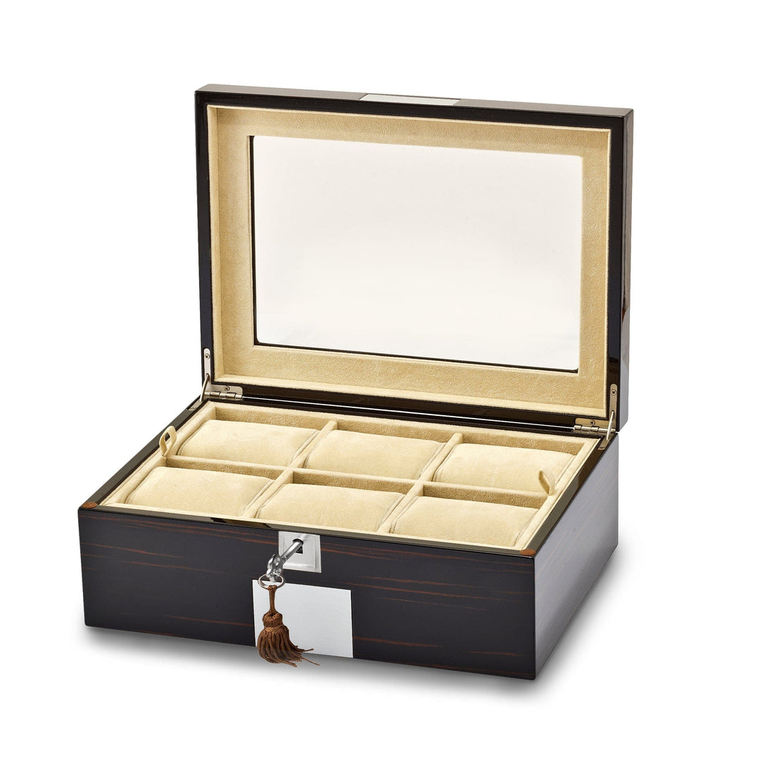 Lovely Rita's Jewelry Box Ebony Veneer Watch & Jewelry Box Lift-out Tray
