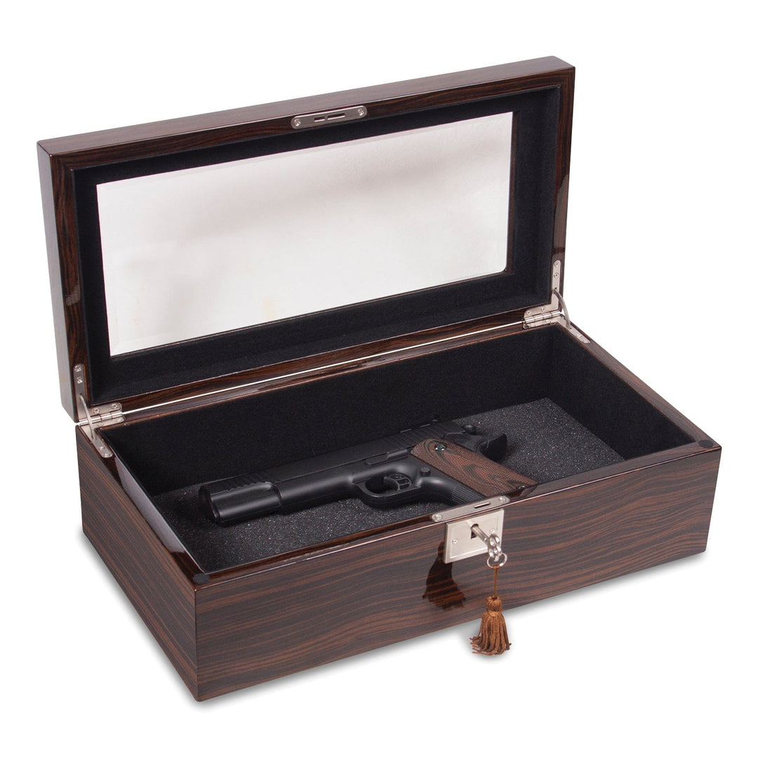 Lovely Rita's Jewelry Box Ebony Wood Veneer Glass Window Multi Use Box