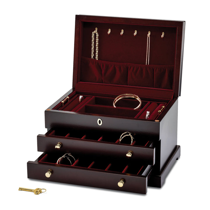 Jere Collection Jewelry Box Mahogany Poplar Veneer 2-drawer Jewelry Box