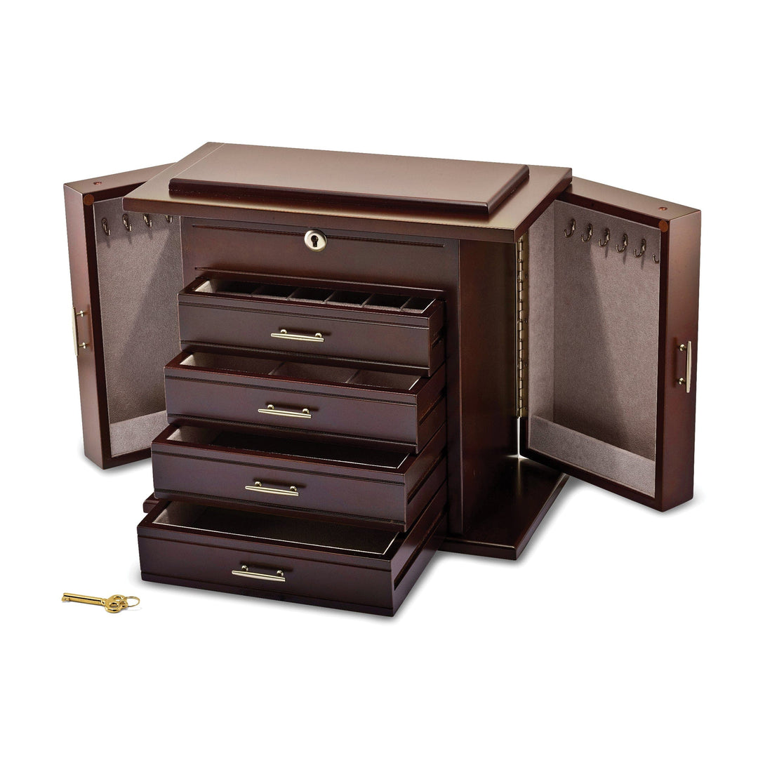 Jere Collection Jewelry Box Mahogany Poplar Veneer Opening Side Jewelry Box