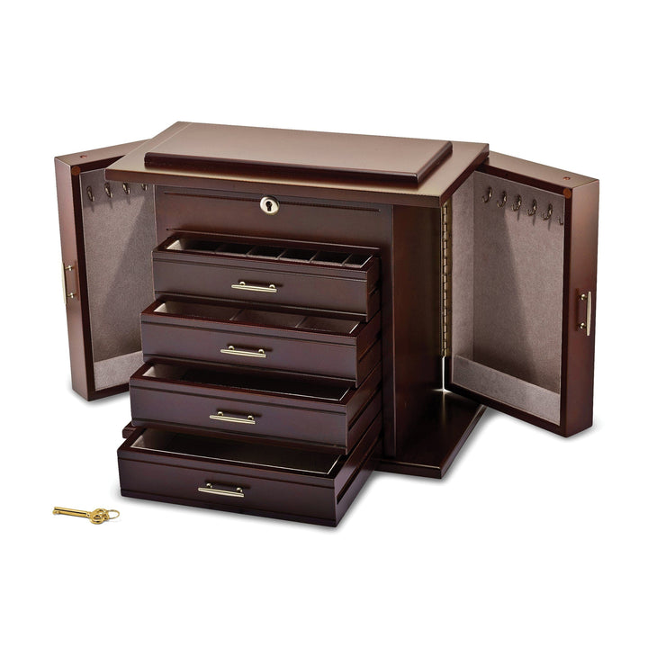 Jere Collection Jewelry Box Mahogany Poplar Veneer Opening Side Jewelry Box