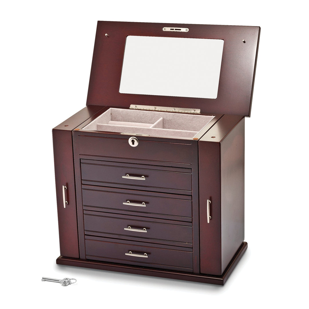 Jere Collection Jewelry Box Mahogany Poplar Veneer Opening Side Jewelry Box