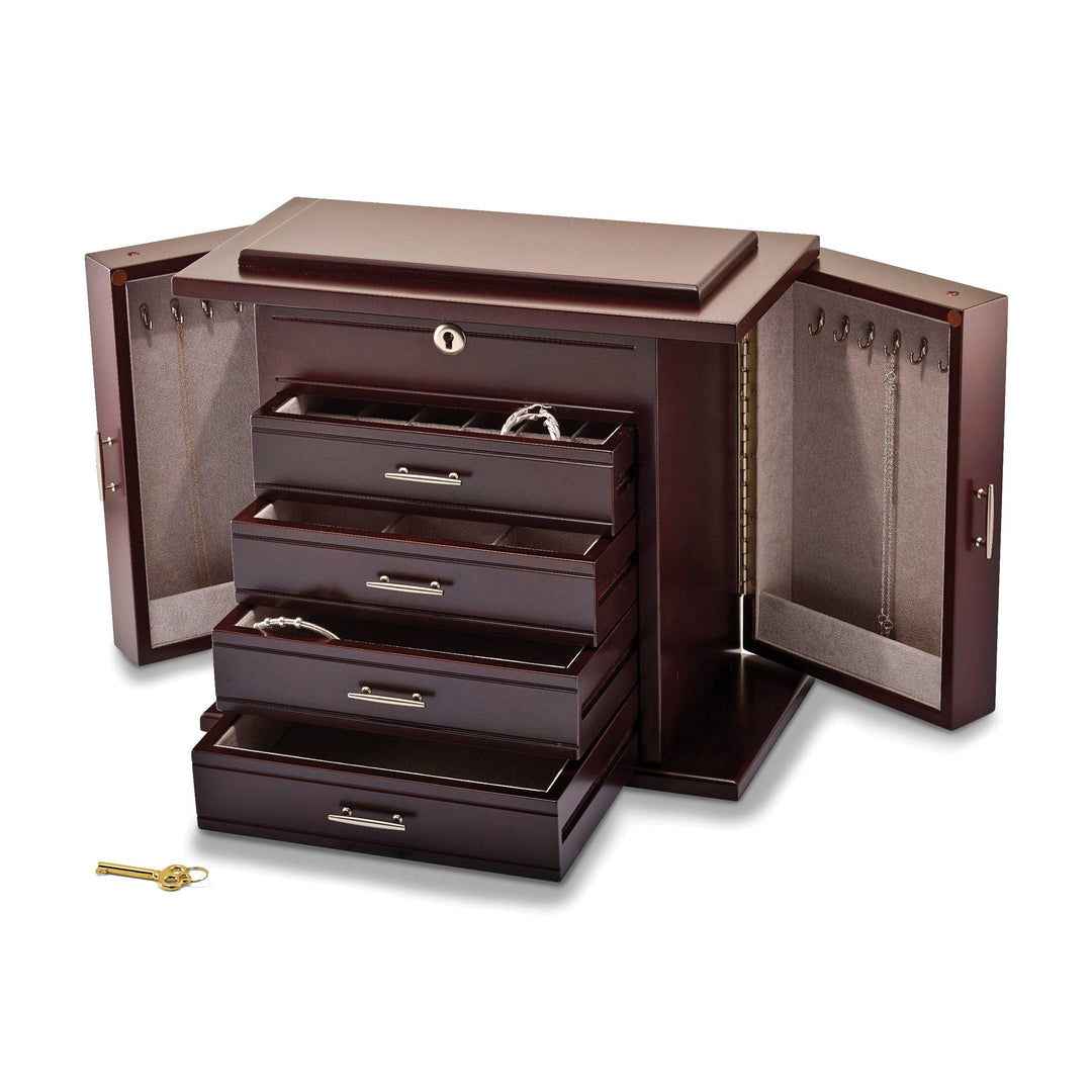 Jere Collection Jewelry Box Mahogany Poplar Veneer Opening Side Jewelry Box