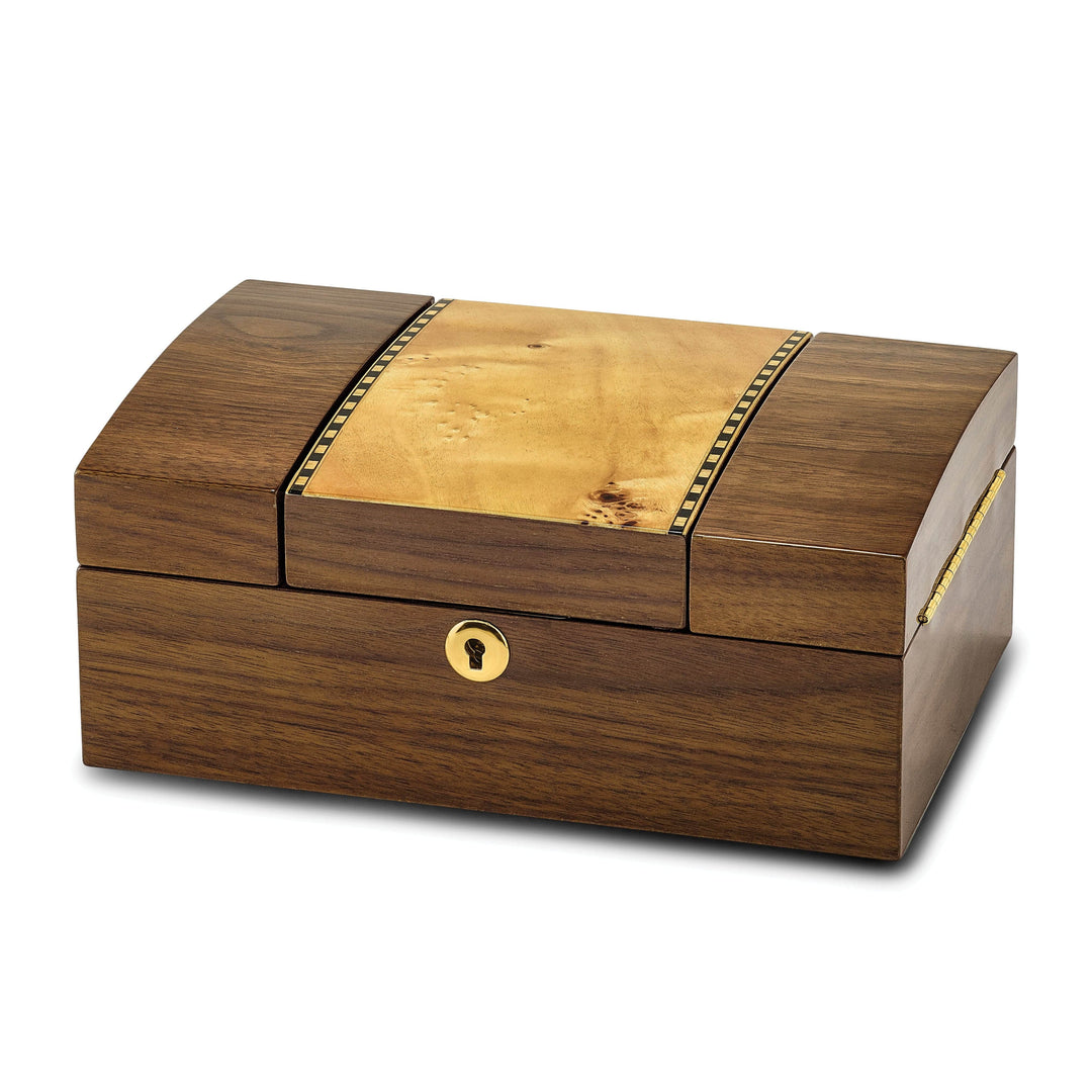 Jere Collection Jewelry Box Mapa Walnut Burlwood Veneer Jewelry Box