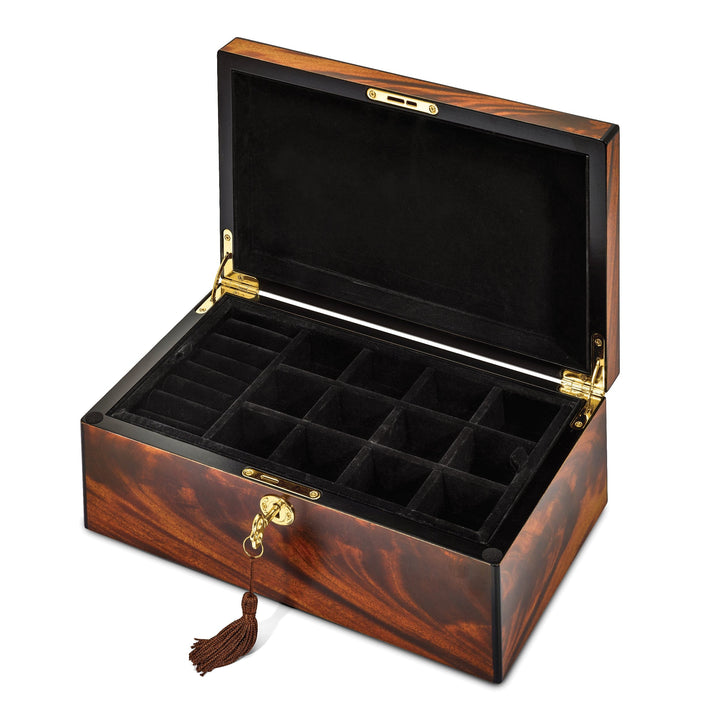 Jere Collection Jewelry Box Tiger wood veneer matte finish jewelry box