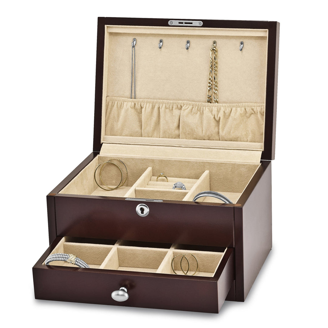 Lovely Rita's Jewelry Chest Mahogany Finish Veneer 1-drawer Jewelry Chest