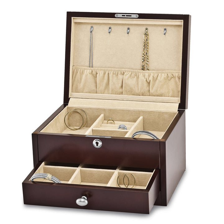 Lovely Rita's Jewelry Chest Mahogany Finish Veneer 1-drawer Jewelry Chest