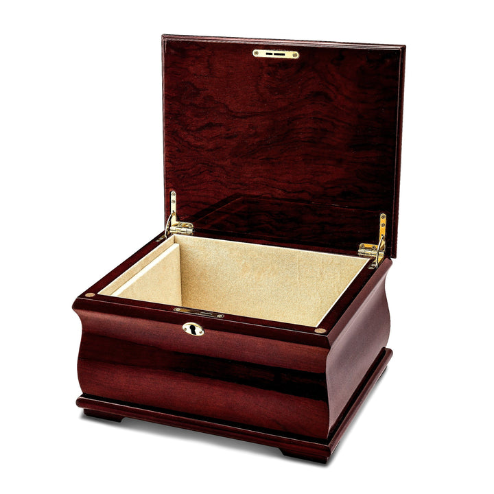 Lovely Rita's Keepsake Box Poplar Veneer High Gloss Finish Velveteen Lining Locking Memorial Keepsake Box