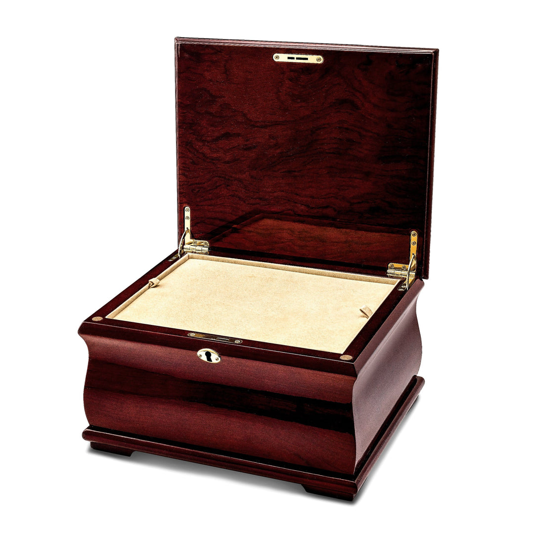 Lovely Rita's Keepsake Box Poplar Veneer High Gloss Finish Velveteen Lining Locking Memorial Keepsake Box