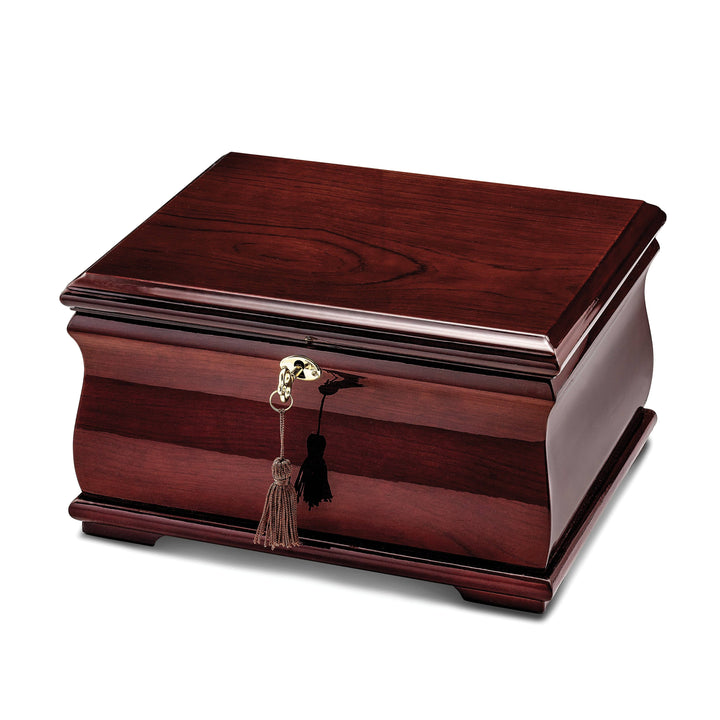 Lovely Rita's Keepsake Box Poplar Veneer High Gloss Finish Velveteen Lining Locking Memorial Keepsake Box