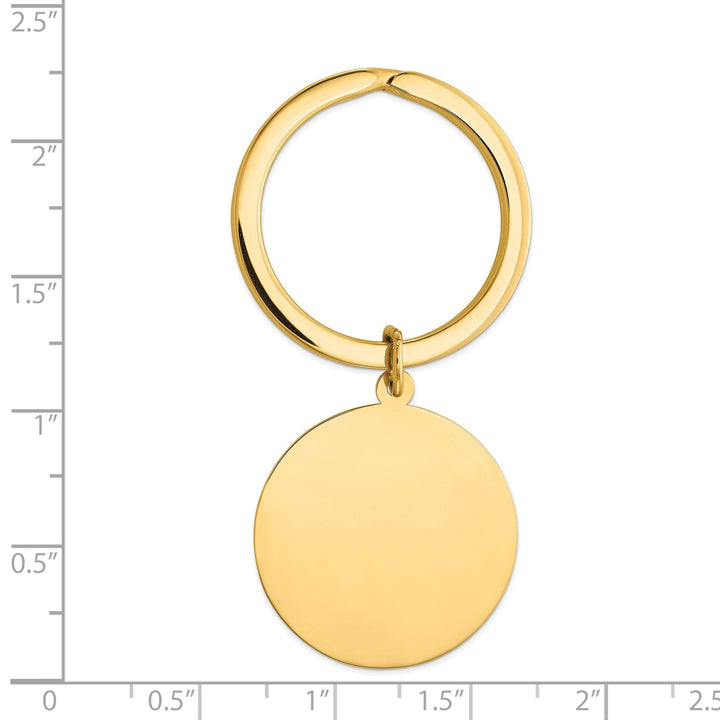 Lovely Rita's Key Ring 14k Yellow Gold Solid High Round Disc Key Ring