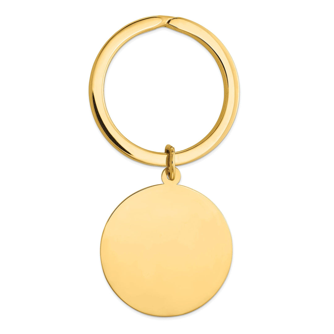 Lovely Rita's Key Ring 14k Yellow Gold Solid High Round Disc Key Ring