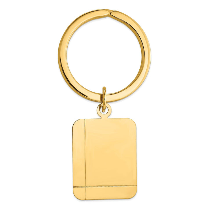 Lovely Rita's Key Ring 14k Yellow Gold Solid Rectangle Design Key Ring.