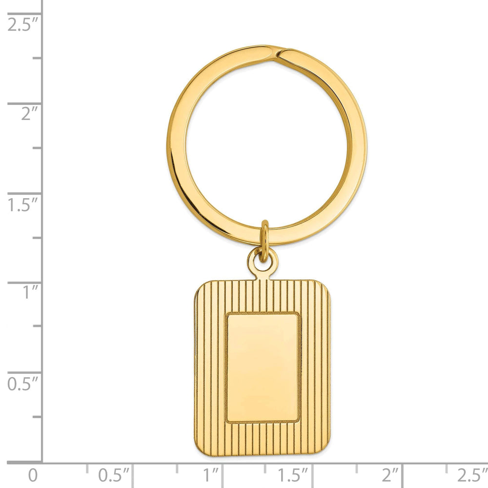 Lovely Rita's Key Ring 14k Yellow Gold Solid Rectangle Design Key Ring.