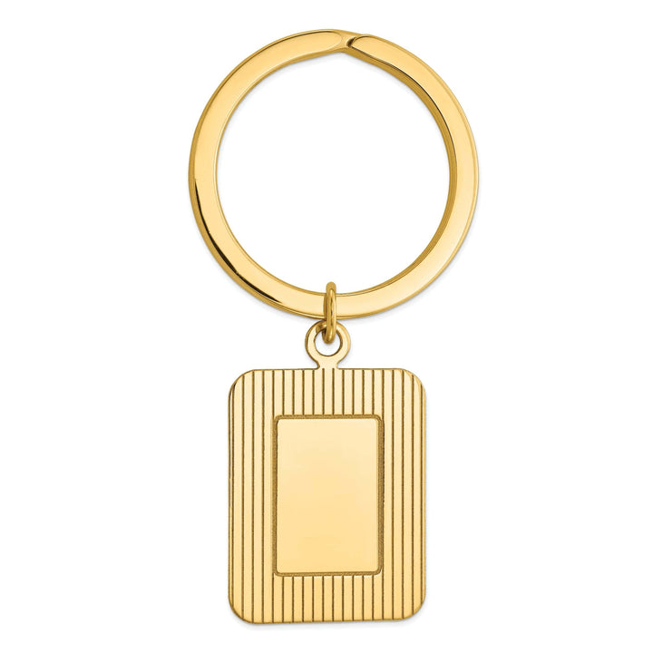 Lovely Rita's Key Ring 14k Yellow Gold Solid Rectangle Design Key Ring.
