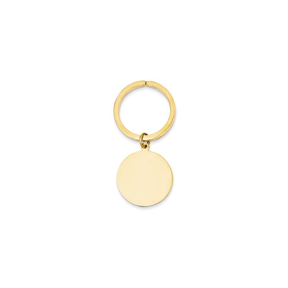 Lovely Rita's Key Ring Contemporary Style Engraving - $20 14k Yellow Gold Solid High Round Disc Key Ring