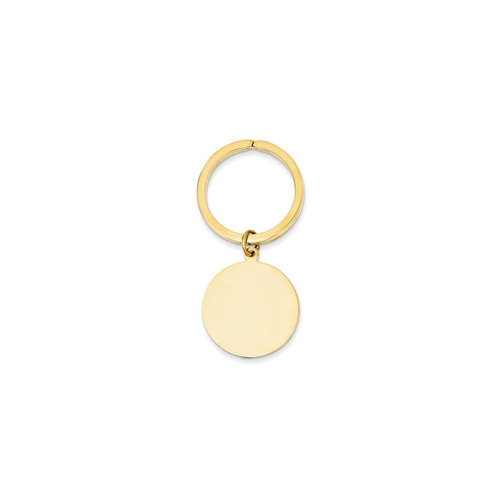 Lovely Rita's Key Ring Contemporary Style Engraving - $20 14k Yellow Gold Solid High Round Disc Key Ring