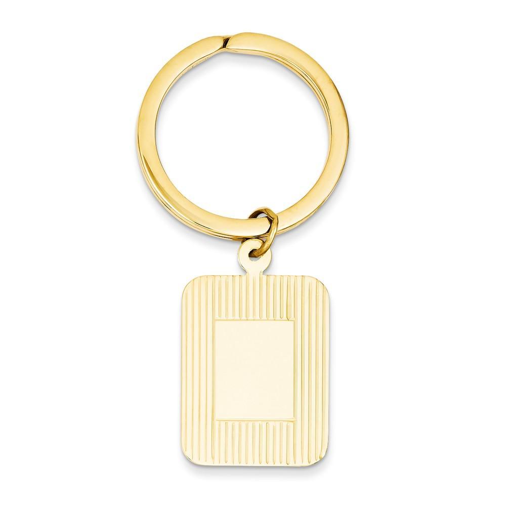 Lovely Rita's Key Ring Contemporary Style Engraving - $20 14k Yellow Gold Solid Rectangle Design Key Ring.