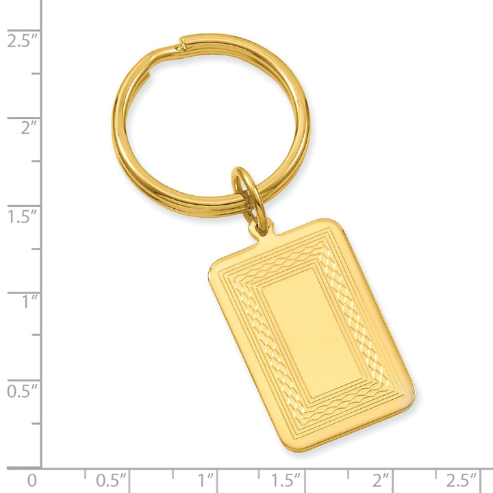 Jere Collection Key Ring Gold Plated Patterned Border Key Ring