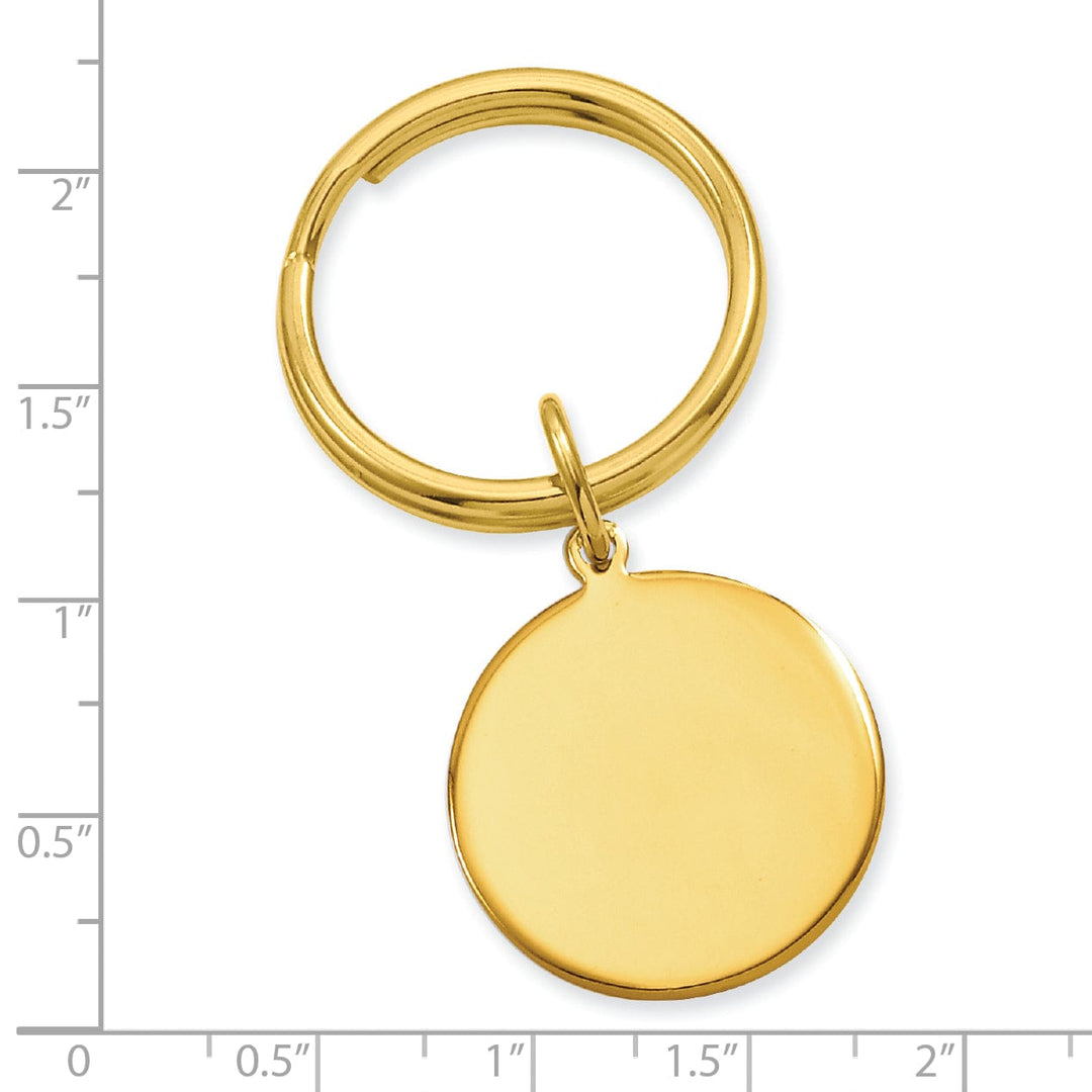 Jere Collection Key Ring Gold Plated Polished Round Key Ring