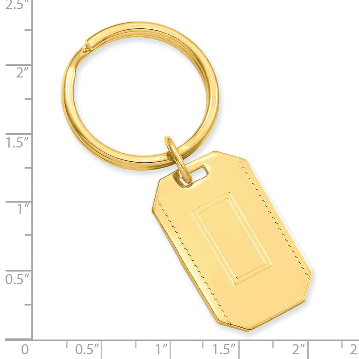 Jere Collection Key Ring Gold Plated with Engraveable Area Key Ring