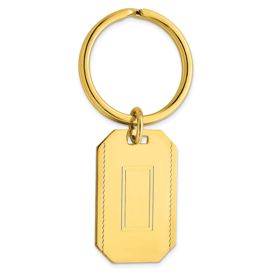 Jere Collection Key Ring Gold Plated with Engraveable Area Key Ring