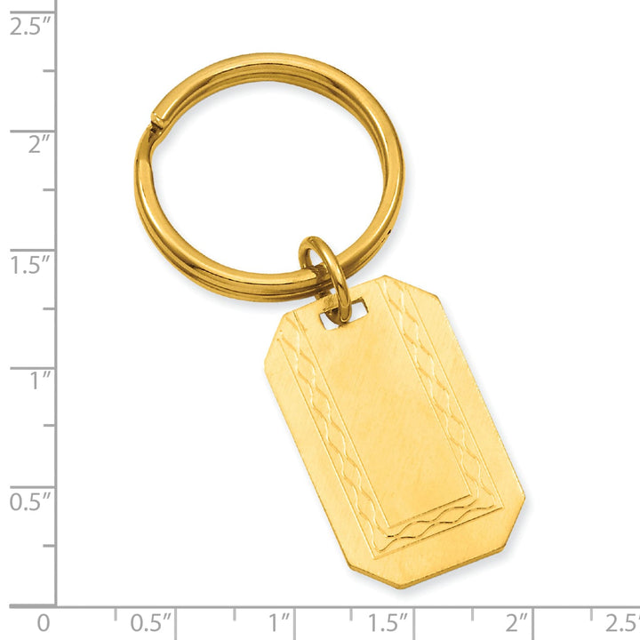 Jere Collection Key Ring Gold Plated With Engraveable Area Key Ring