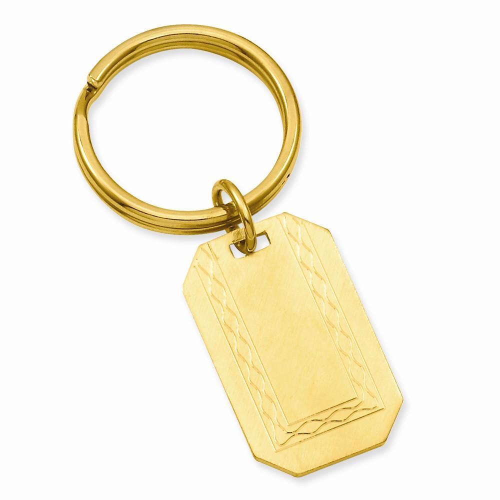 Jere Collection Key Ring No Engraving Gold Plated With Engraveable Area Key Ring
