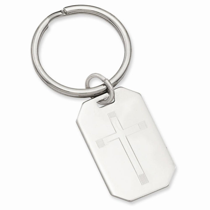 Kelly Waters Key Ring No Engraving Rhodium Plated Cross Engravable Key Ring